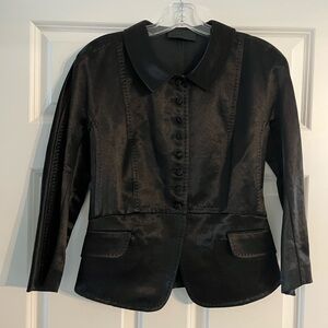 Derek Lam Black Satin Blazer
